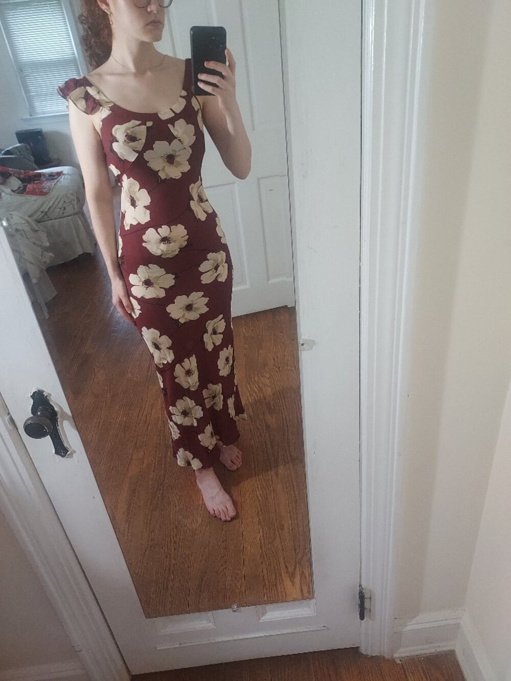 Realisation Par The Sóley Gardenia Red Burgundy Floral Maxi Dress
